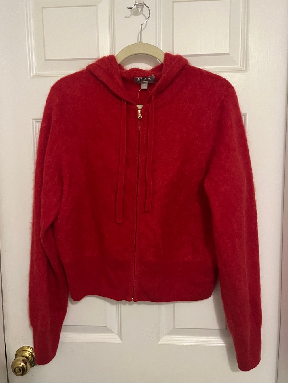 JCrew Red Cashmere Hoodie